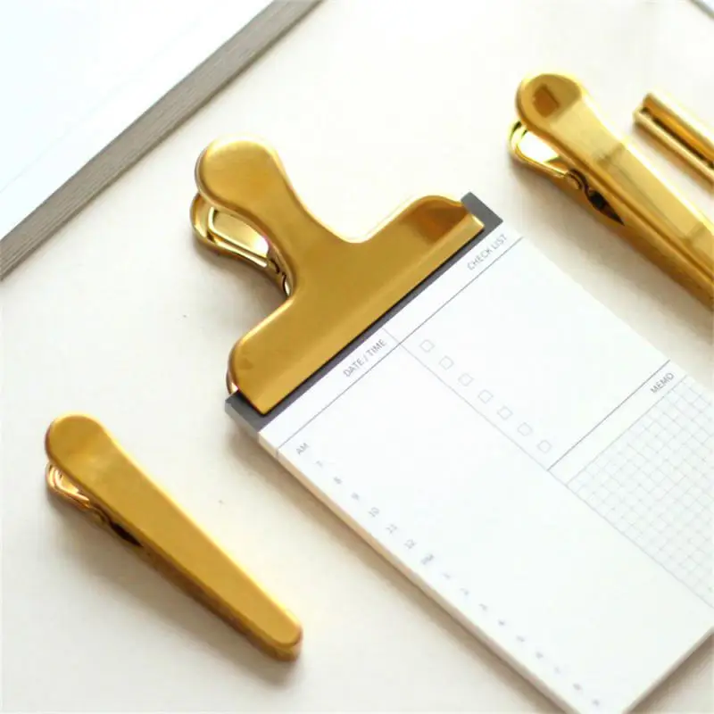 Nordic Style Metal Gold Duckbill Clip Long Tail Clip Kitchen Storage Food Snack Seal Sealing Bag Clips Sealer Clamp Kitchen Tool sealing clips,bag clips,bread bag clips,kitchen bag clips,storage bag clips