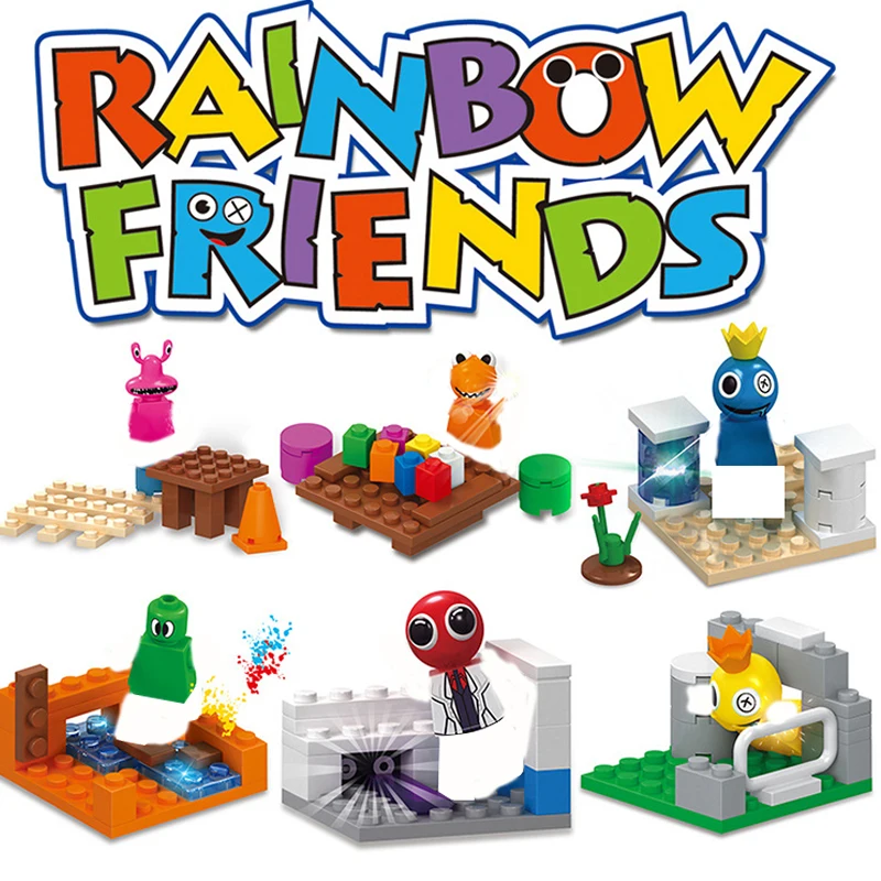 6-8pcs Rainbow Friends Building Blocks Toy Blue Purple Long Hand Monster  Cartoon Horror Game Character Child Birthday Toys Gift - Blocks - AliExpress