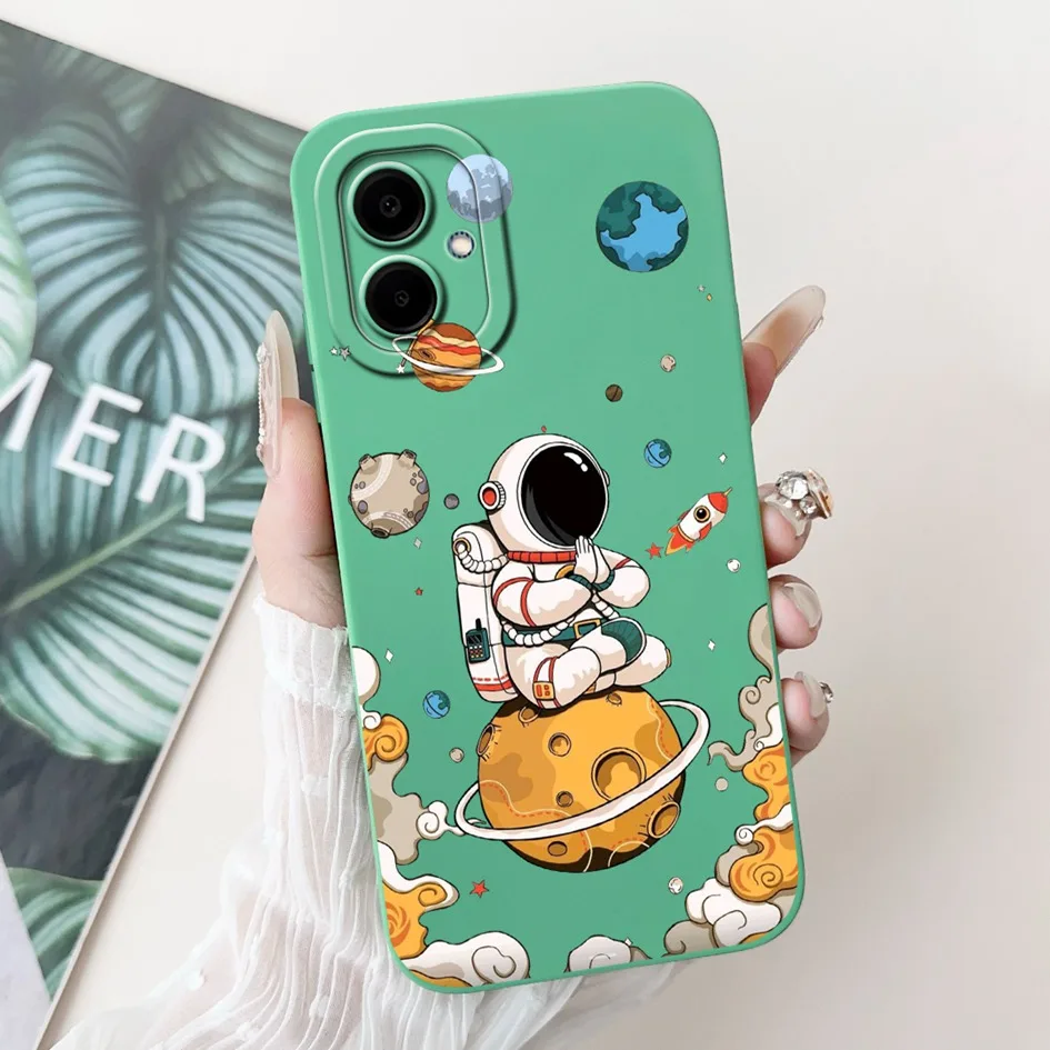 Cute Astronaut Unicorn Silicone Soft Case with Camera Lens Protection