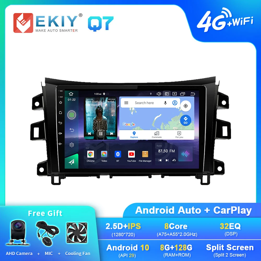 android car stereo EKIY Q7 Android Auto Radio For Nissan NAVARA Frontier NP300 2015 - 2018 Stereo Carplay GPS Navi System 1280*720 DSP 2din DVD HU car dvd video player Car Multimedia Players