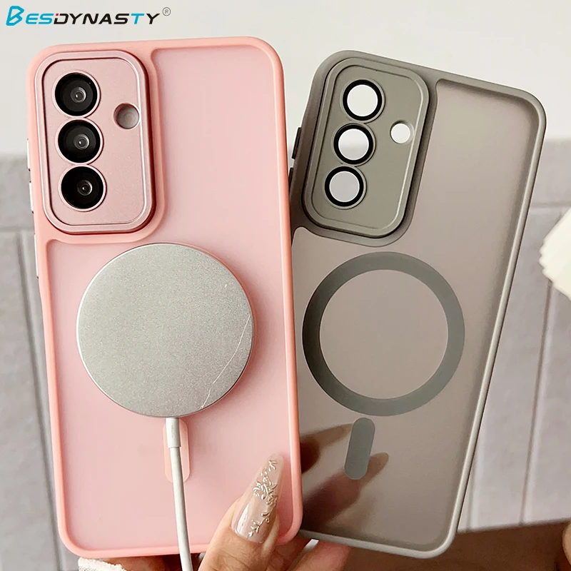 Luxury Matte Magnetic Wireless Charging Case with MagSafe-Compatible Hard Cover