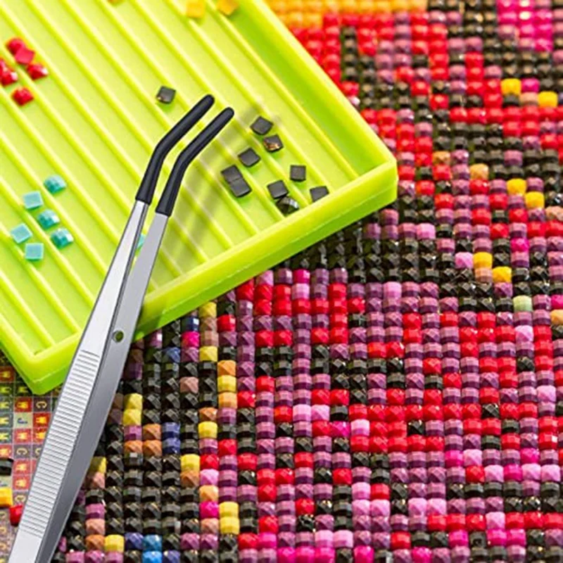 Tweezers Set 4 Pieces Rubber Tips Jewelry Hobby