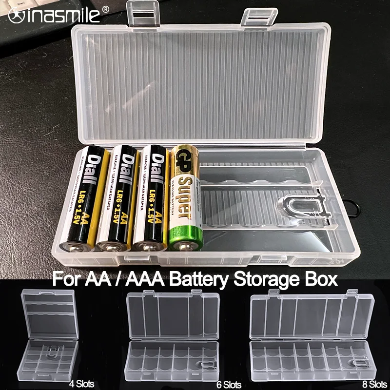 2 4 8 Slots AA AAA Plastic Battery Holder Storage Box Case Cover for Rechargeable Container Organizer |