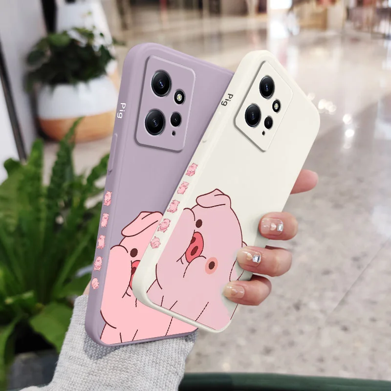 Adorable Little Fat Pig Liquid Silicone Phone Case