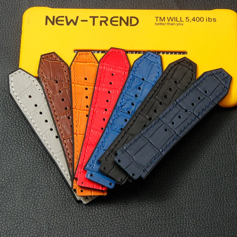 Elegant Leather and Silicone Sport Watch Strap - Fashion Accessory