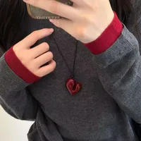 Pendentif en forme de cœur pour femmes, collier coulissant réglable, pour cadeaux de fête, accessoires de bijoux, nouvelle collection 2