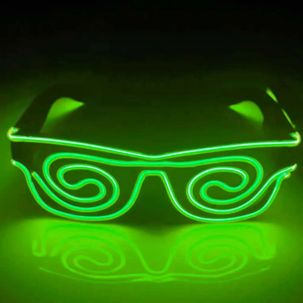 Gafas de sol de neón con luces LED para fiesta, lentes con luces LED  parpadeantes, para fiesta, Halloween, 1 piezas