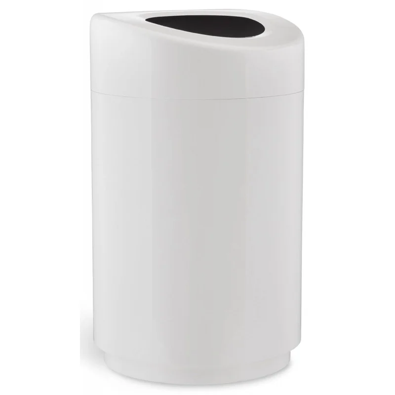 

Safco Open-Top Modern Trash Can, Durable & Puncture-Resistant Stainless Steel, 30 Gallon, White