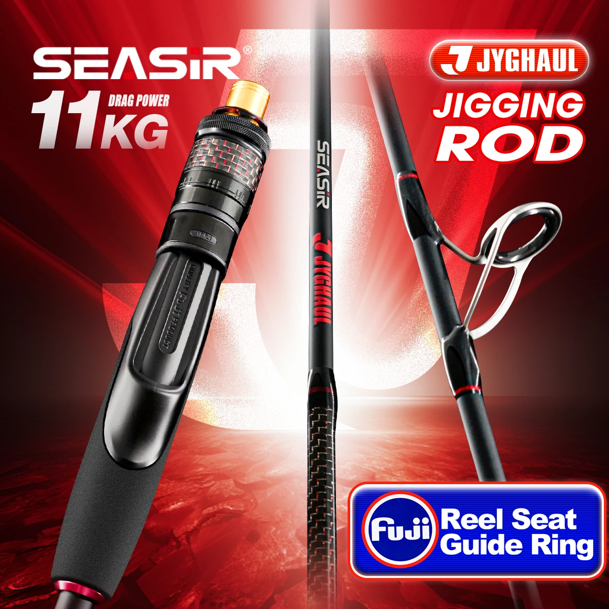 Seasir Jyghaul Slow Jigging Angelrute M/ML Drag Power 11 kg FUJO Führungsringe FUJI Rollenhalter 1,83 m hohe Empfindlichkeit Salzwasser - AliExpress 18