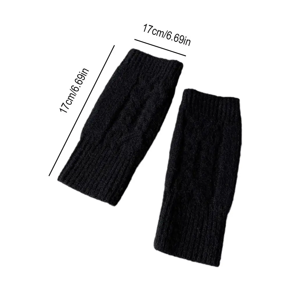 

Unisex Korean Half Finger Gloves Winter Soft Warm Wool Guantes Warm Handschoenen Finger Arm Knitting Gloves Soft Mitten Hal V6V0