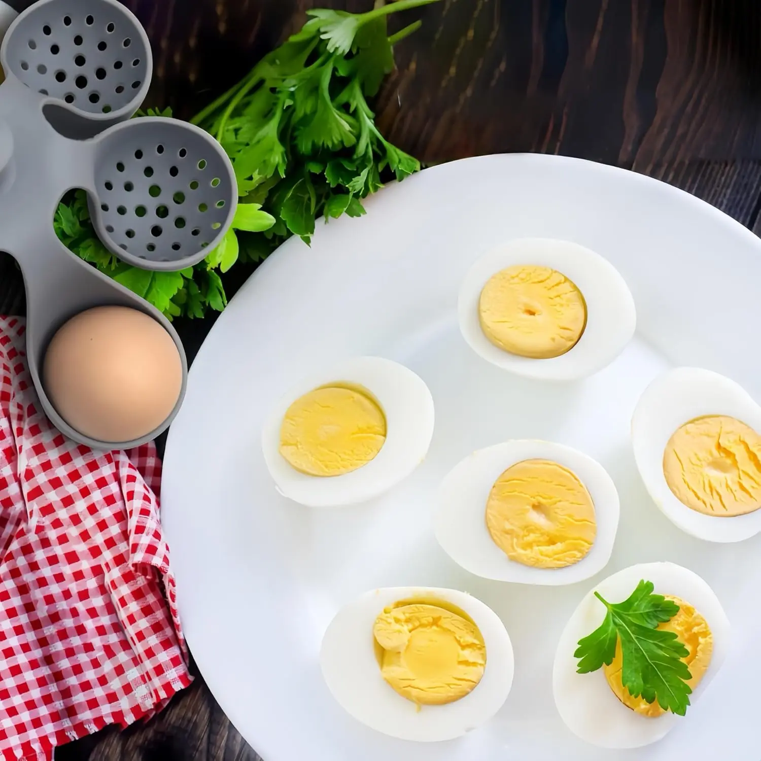 Egg Cooker Steam Egg Rack 4/6 Holds Silicone Egg Boiler Rack Freestanding Egg Boiler Household Steamed Tray Cooker Kitchen Portable Storage Gadget