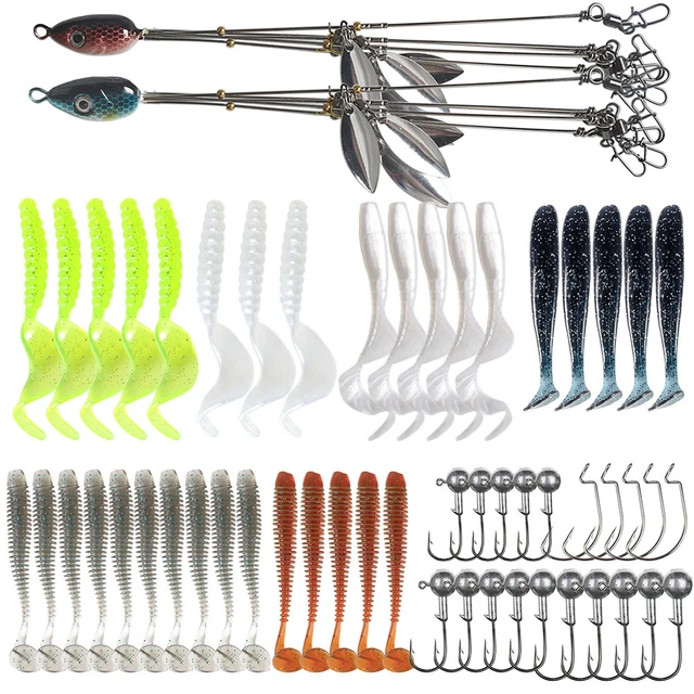 56pcs Fishing Rigs For Bass Fishing Swimbait Lure Kit Umbrella Rigs For  Trout Salmon Freshwater Saltwater