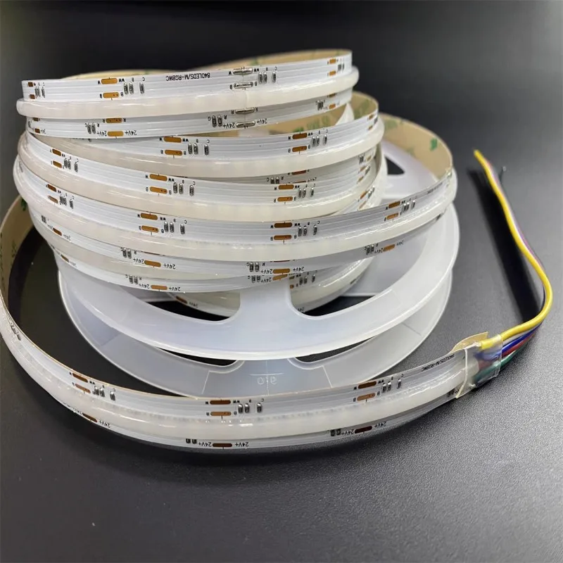 DC24V RGBWC RGBCCT 5 in 1 COB LED Strip 840 LEDs/m 5M 12mm PCB high brightness COB atmosphere colorful Light Flexible Light Tape