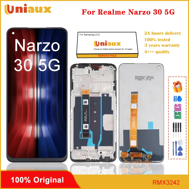 Originale Per Oppo Realme Narzo 30 5G Rmx3242 Display Lcd Touch Screen Digitizer Assembly Sostituzione Per Realme Narzo 30 5G Lcd