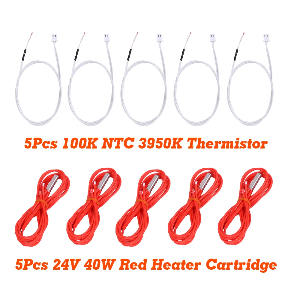 aquecedor vermelho cartucho extrusora aquecedor + 100k