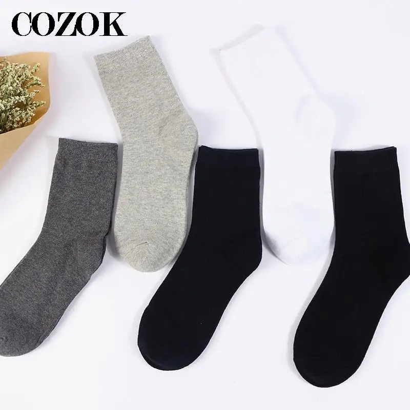 Cotton Socks 5 Pairs/Lot Men's Cotton Socks Black Business Men Socks Soft Breathable Summer Winter for Male Calcetines Hombre