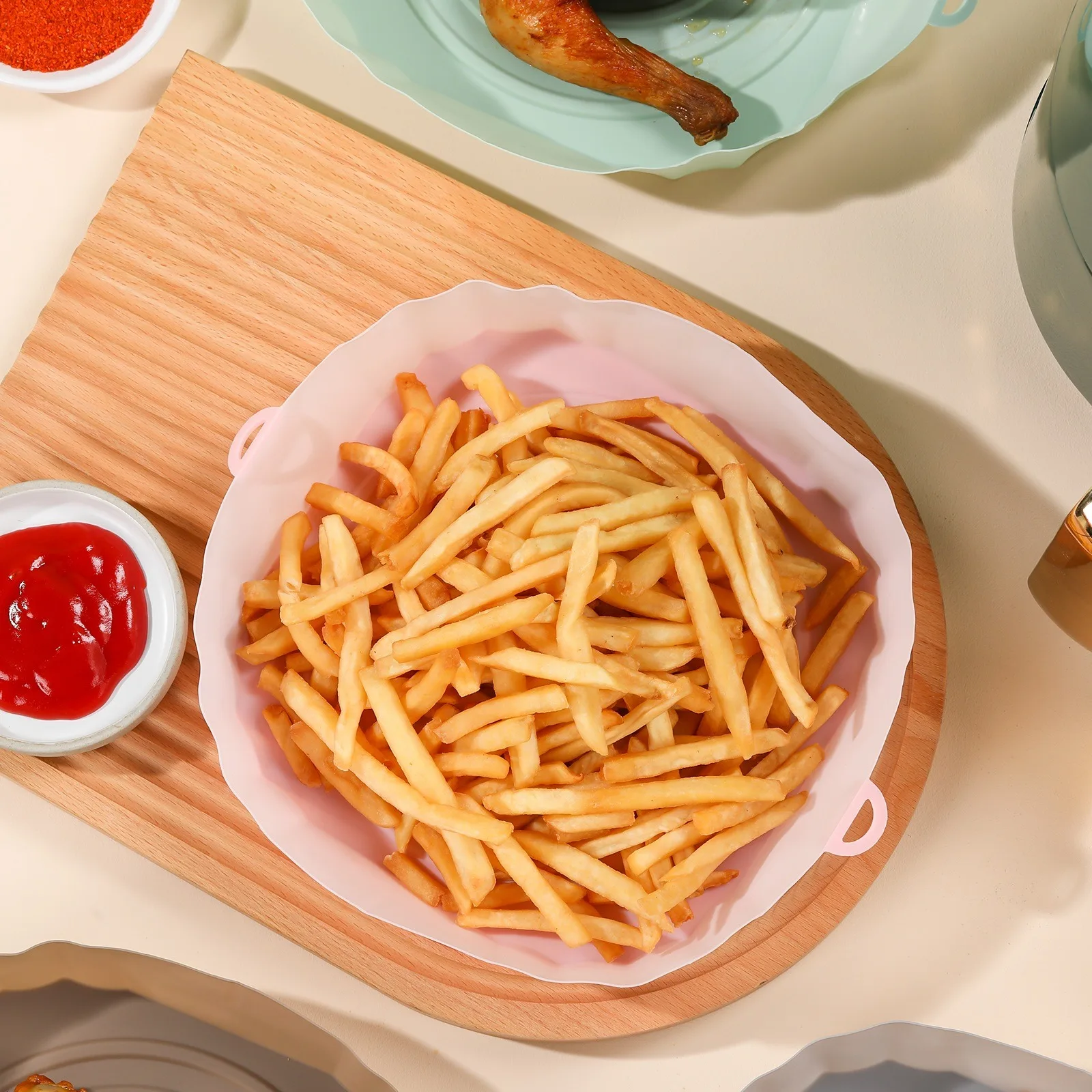 3pcs Airfryer Silicone Basket Mat Tray for Microwave Without Oil Silicone Baking for 4-4.5L Kitchen Accessories,air fryer liners,silicone baking mat,air fryer accessories,air fryer baking tray,air fryer silicone tray,air fryer mold,baking pan,baking pan tray,air fryer basket,baking cooling rack