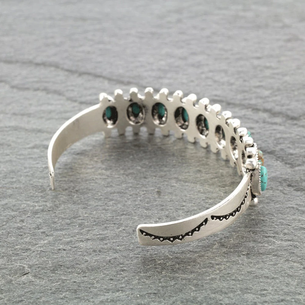 Antique Silver Color Natural Stone Bracelet for Women Female Simple Luxury Bracelet Trendy Woman Jewelry bangle bracelet,stone bracelet
