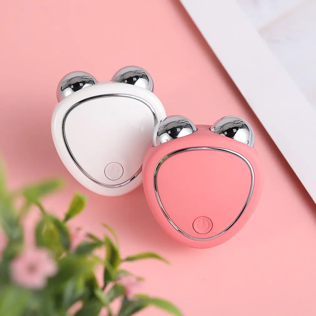 

Portable Facial Micro-current Beauty Instrument For Lifting Thinning And Reducing Edema With Double Roller Massager