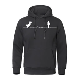 Mosaic Game Cactus Little Dinosaur Hoody Mens Casual Streetpullover Casual Oversized Clothes Fleece Pocket Warm Clothes Men'S