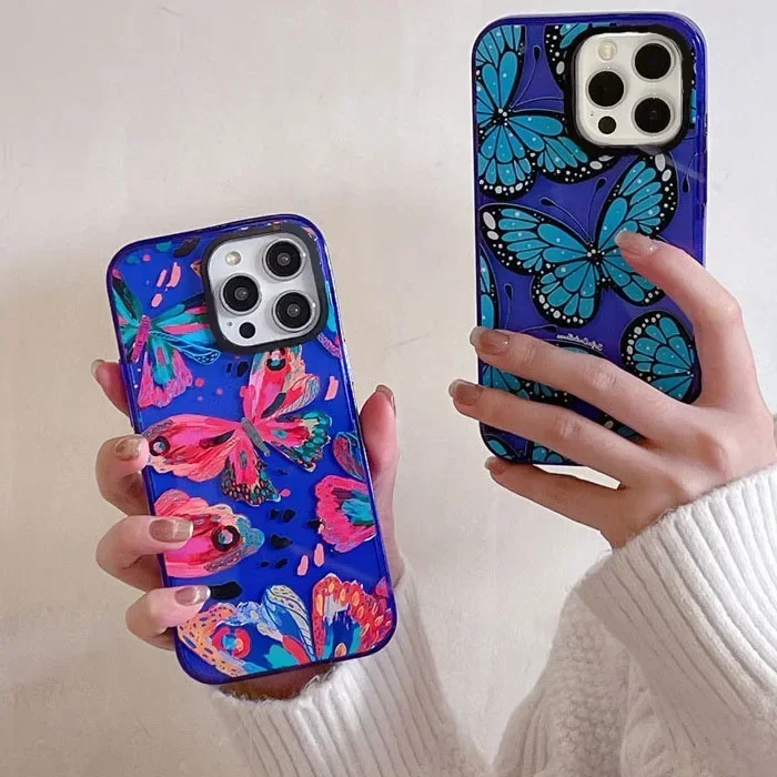 

2.0 Version Acrylic Upgrade Border Butterfly Phone Case Cover for IPhone 11 12 13 14 15 Pro Max Case for IPhone 15 Pro Max