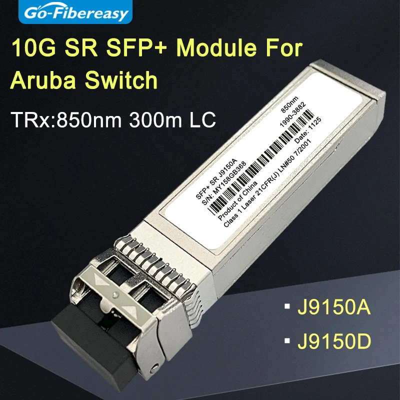 For HP J9150A/J9150D SFP 10Gb Transceiver Module 10Gbase-SR Multimode 850nm Duplex LC 300m SFP+Fiber Optical Module Aruba Switch трансивер intel e1 10gsfpsr compatible dual rate 1000base sx and 10gbase sr sfp 850nm 300m dom duplex lc mmf optical transceiver module