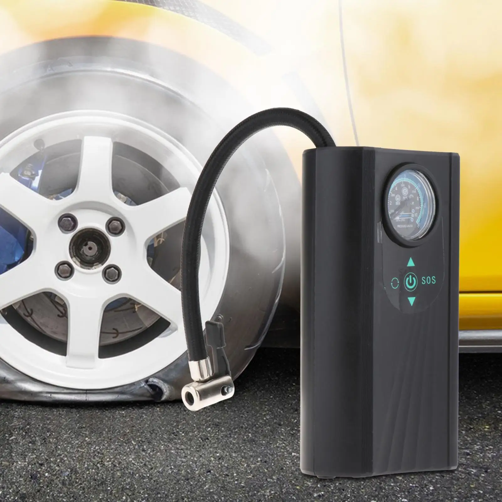 ArmorAll Mini Portable Tire Inflator 100PSI Built-In Hose Air Compressor main image 1