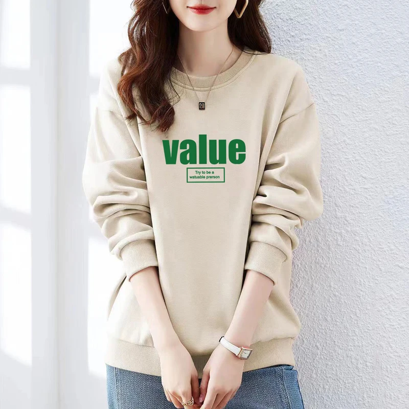 

Autumn 2024 New Arrival Sweater Women's Casual Fashion Trendy Loose Women's Long Sleeve T-Shirt Round Neck Jacket Trendy