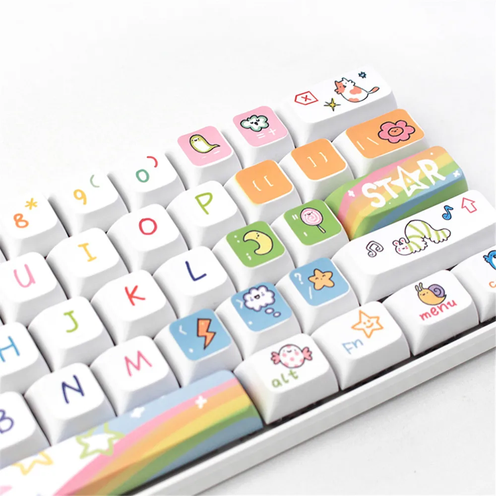 

GTWIN XDA PBT Keycaps 127 Keys Cute Coloful Animal Party Keycap Set for DIY Custom Mechanical Gaming Wear-Resistant Keycaps Kit