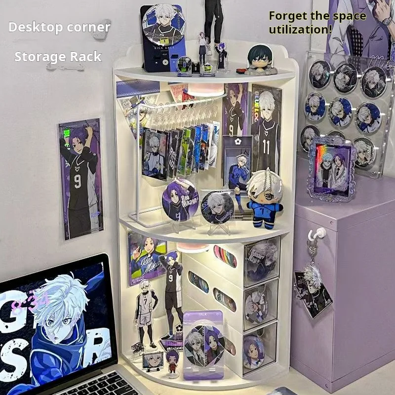 Desktop Corner Storage Rack Large Capacity Layered Bedroom Dormitory Miscellaneous Storage Box Signboard Bar Millet Display