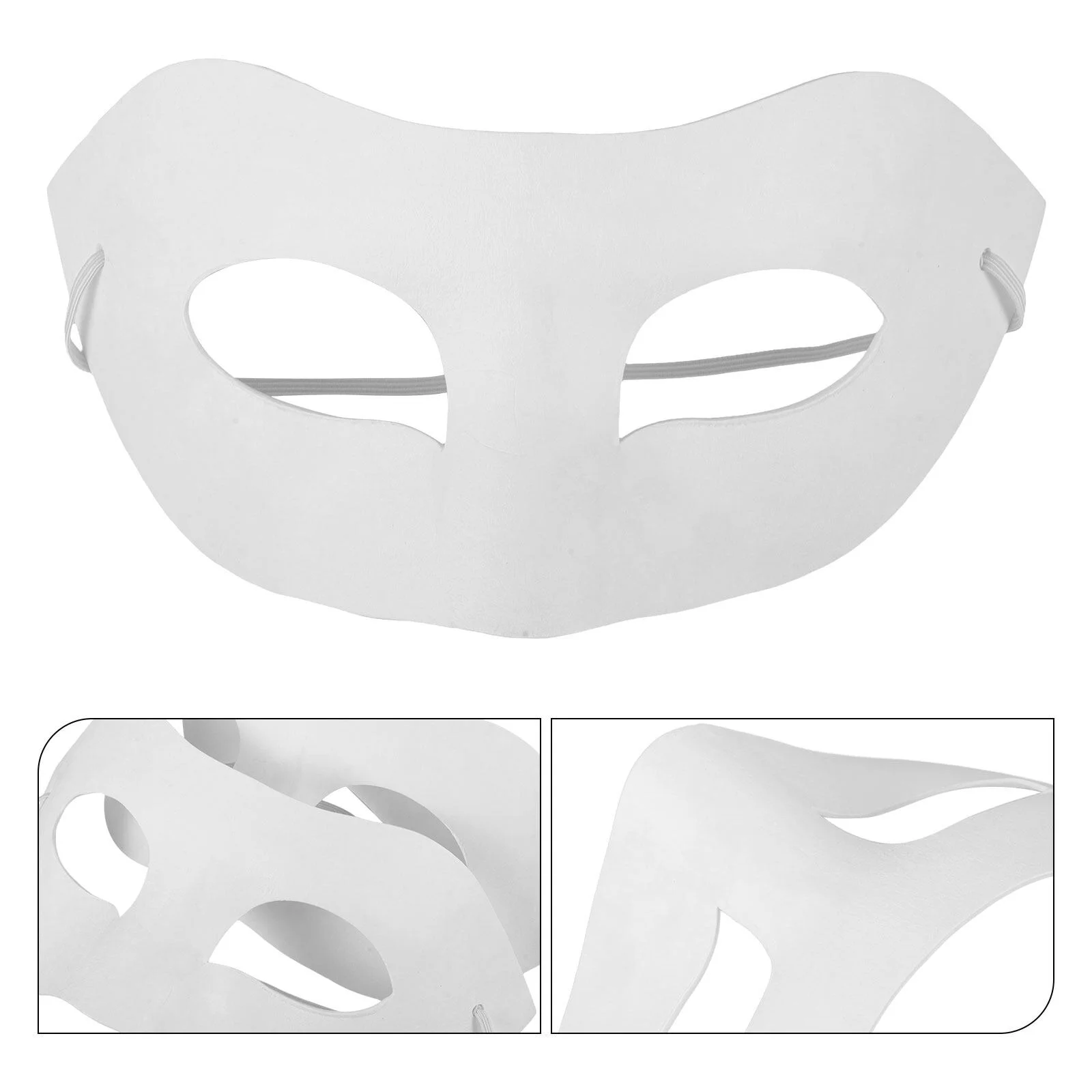 Paper Half Faces Masks Paper Blank White Halloween Cosplay Diy Forface Paintable Couple Half Animal Mache Party Mardiup Craft