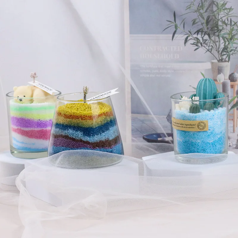 Colorful Particle Smokeless Layered Material DIY Candle Making Kit