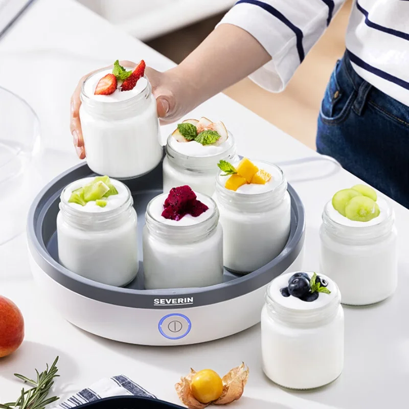 7-in-1 Yogurt Maker with 7 Glass Jars Separated Inner Constant Temperature Portability for Homemade Yogurt and Sweet Rice Wine