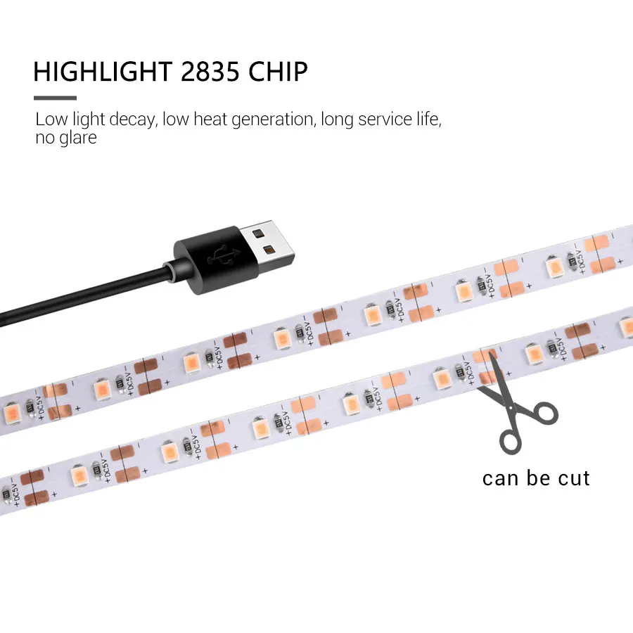 LED Grow Light DC 5V USB Full Spectrum 2m 3m Plant Light Strip Phyto Lamp Vegetable Flower Seedling Tent
