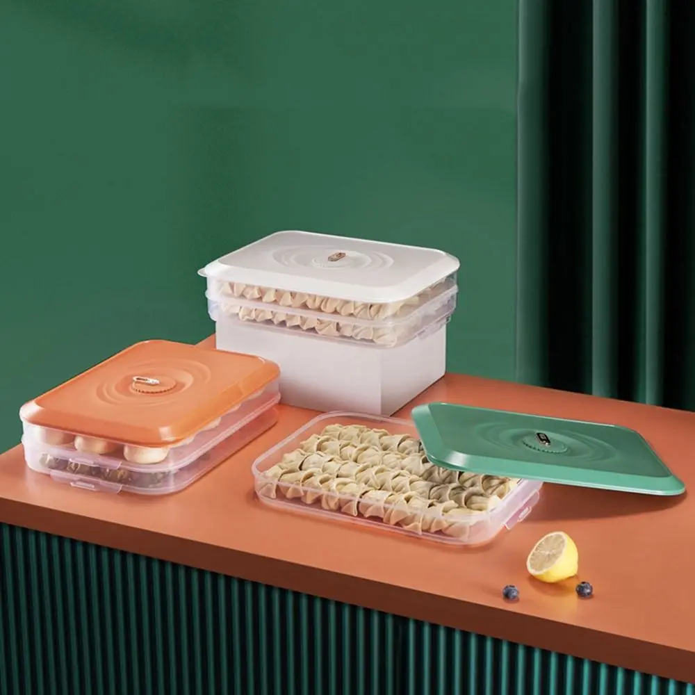 

Multilayer Dumpling Box Quick Freezing With Lid Transparent Egg Frozen Box Plastic Stackable Kitchen Organizer Refrigerator