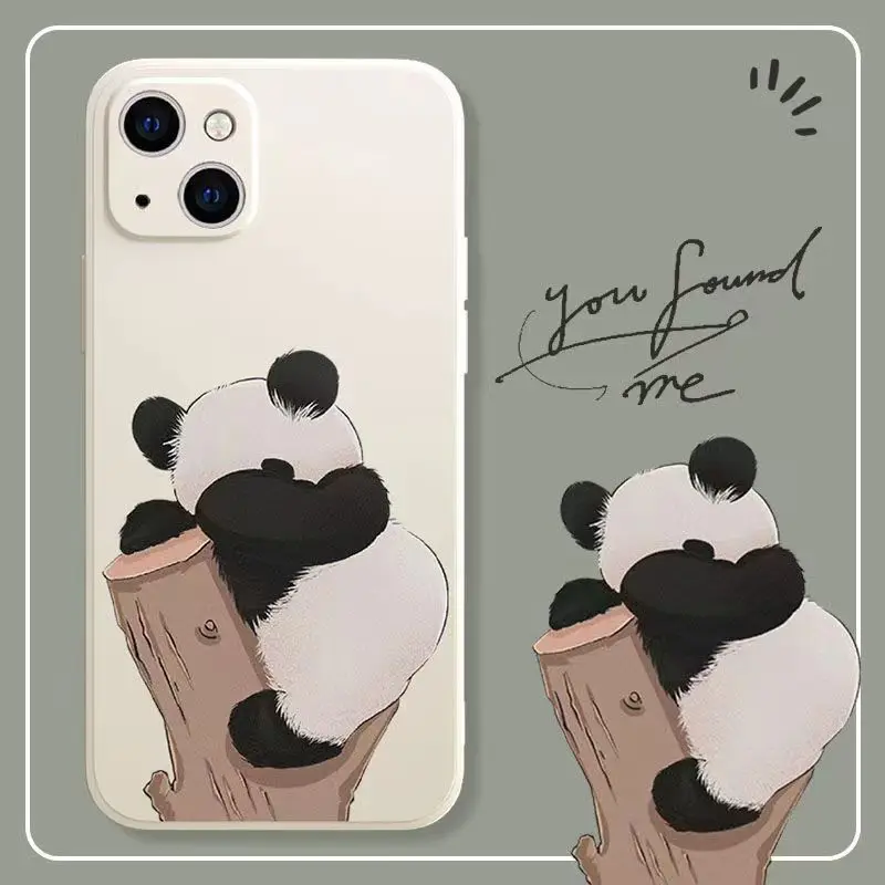 

Tree Climbing Panda Case For iPhone 13 Case Silicon For iPhone 11 12 13 Pro Max XR 7 8 11 Pro X XS Max Plus Mini Phone Cover