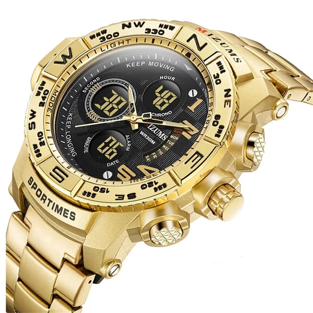 Homens de Luxo Pulseira de Aço Digital Led Sport Ver Eletrônico Impermeável Relógio de Pulso Relógio Militar Marca Top