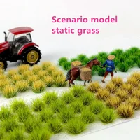 DIY Material Realistic Grass Tuft Miniature Grass Bushes Plant Cluster Scenery Mutlicolor Simulation Grass Nest Model Sand Scene 1