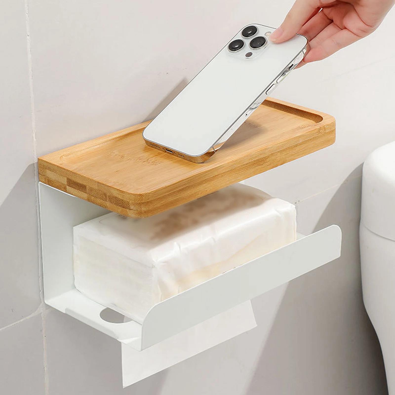 Buy Wholesale China Wholesale Bamboo Toilet Paper Holder With Shelf Wall  Mount Tissue Roll Holder For Bathroom, Flushable Wipes Dispenser & Toilet  Paper Holder With Shelf at USD 3.49