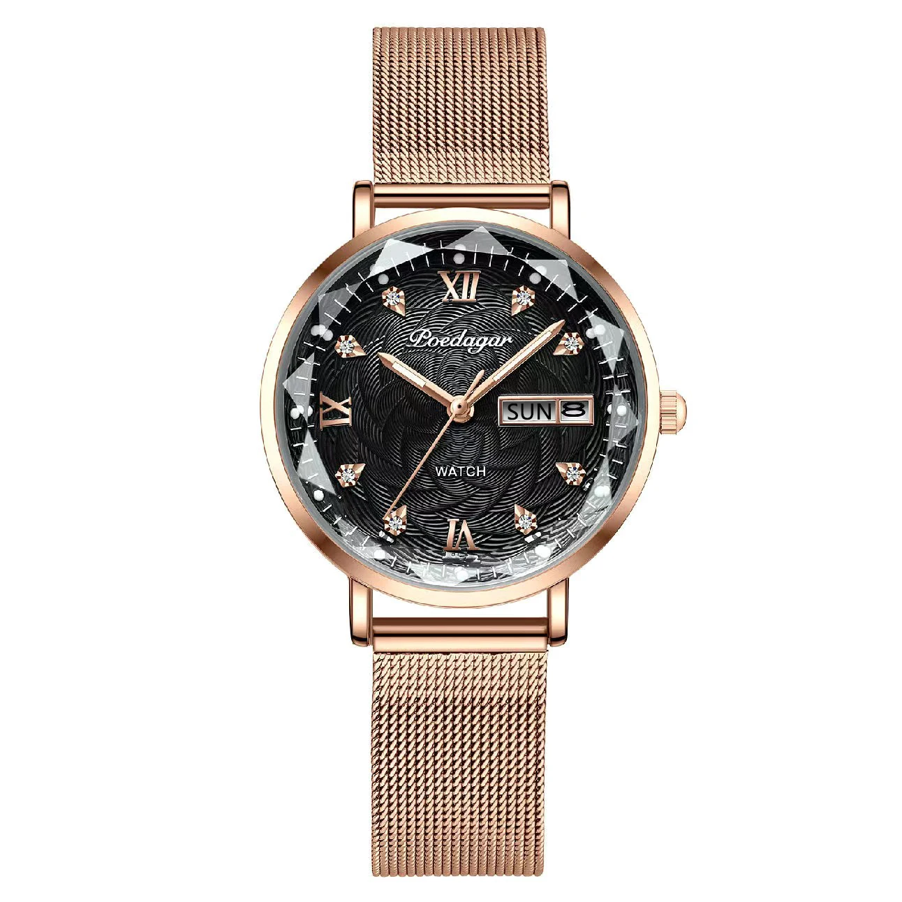 Rose Gold Black Mesh
