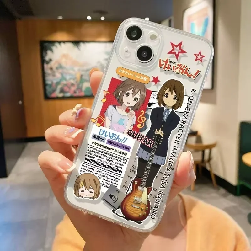 Charming Transparent Anime Girl Phone Case in Japanese Style