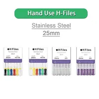 CYF047 Dental H-Files 25mm Single Size10#/15# Assorted15-40 6Pcs/Pack Dental Stainless Steel Hand Use Endodontic Root Canal File 1