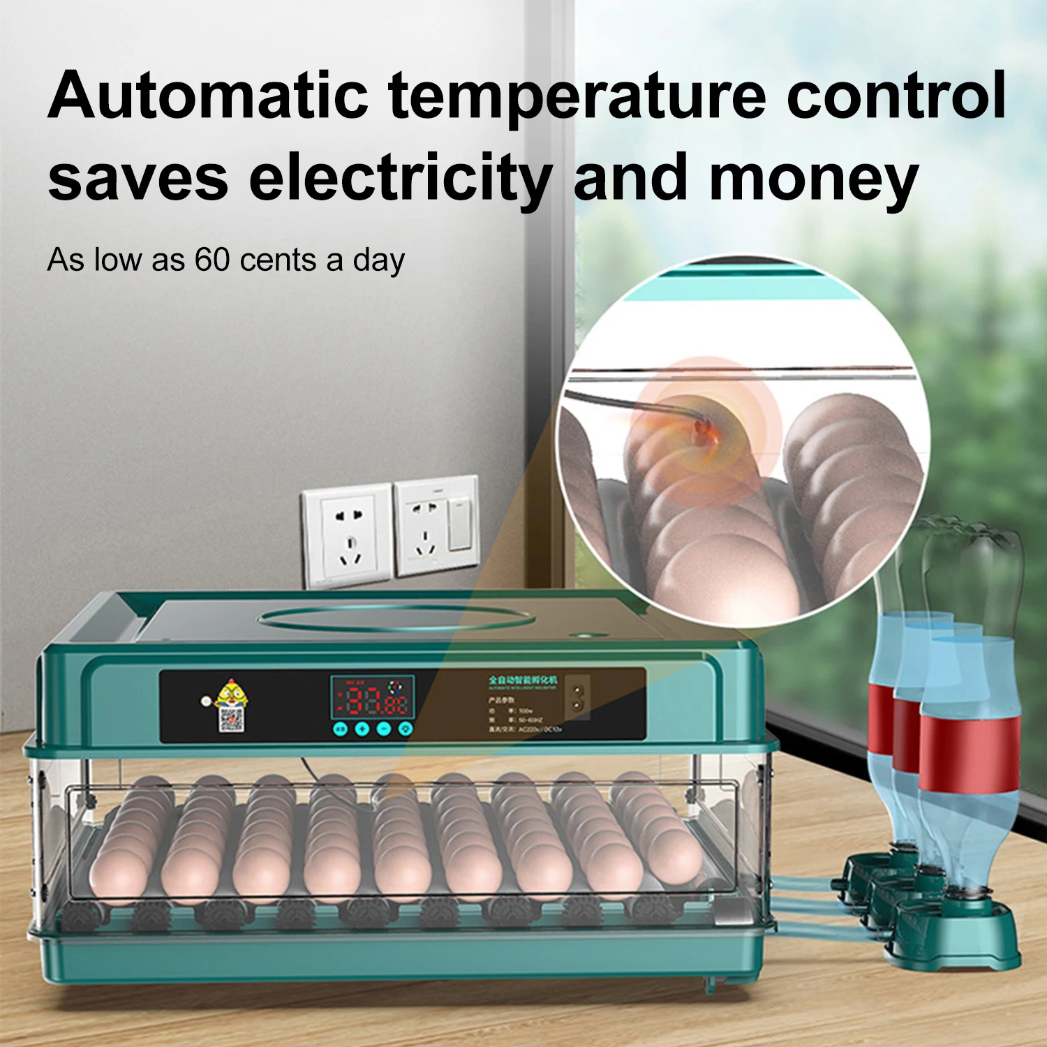 9/15/30/48 Eggs Incubator With Drawer Type Mini Egg Incubator With Automatic Water Ionic Replenishment,Temperature Contro 6