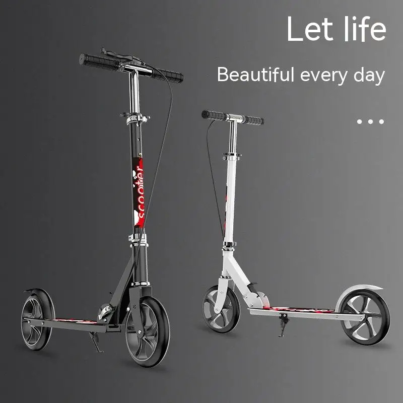 Foldable Scooter for Youth Adult, Hand Brake, Kick Scooter, Lift Bike, Skid, Youth