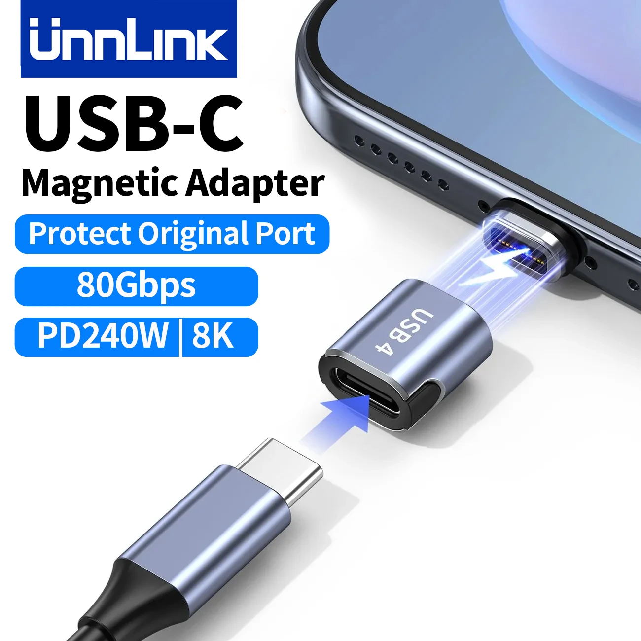 Unnlink PD 240W 마그네틱 USB C 어댑터, iPhone iPad MacB..
