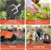8 Piece Garden Tools Set with Non Slip Ergonomic Handle, Heavy Duty Gardening Kit with Storage Bag for Women and Men, Orange