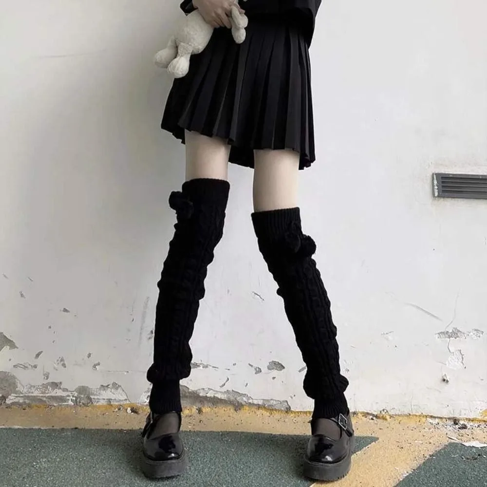 

Lengthened Leg Warmer Long Socks New Twist Winter Warm JK Calf Sleeves Knitted Lolita Over Knee Stockings