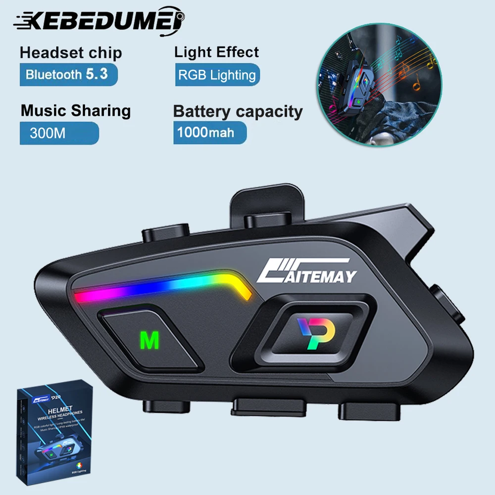 

Bluetooth-гарнитура Kebidumei для шлема, с голосовым управлением