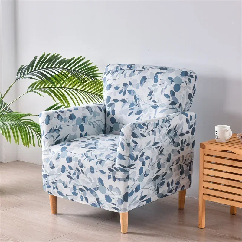 Stretch Club Chair Cover Pastoral Style Spandex Armchair Slipcovers Single Seat Sofa Covers for Study Room Bar Counter Hotel 6
