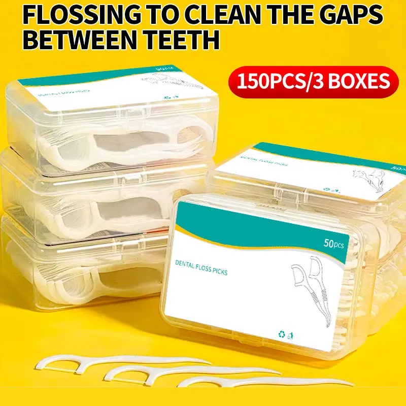 Dental Floss 3 Boxes of 150 Dental Flosses Oral Cleaning Tools